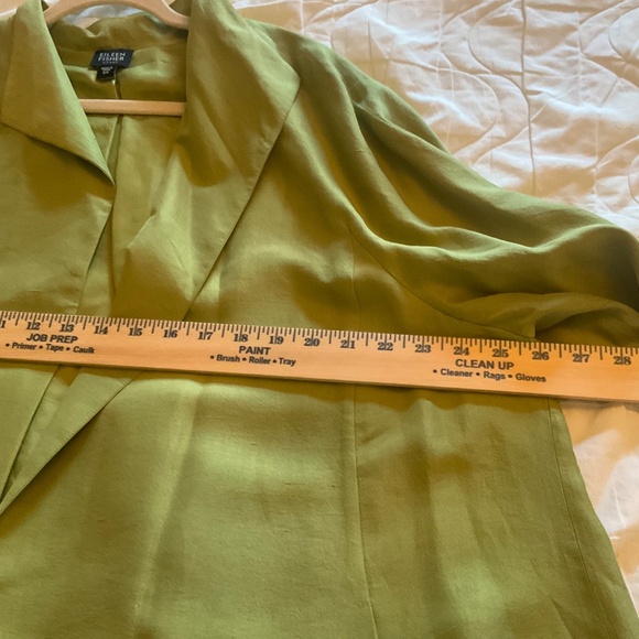 Eileen Fisher Gorgeous Green Silk Blend Open Swing Jacket 2X EUC Retail $314 - Picture 3 of 6